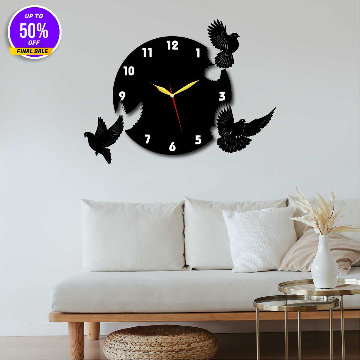 Birds wall clock - Clock World