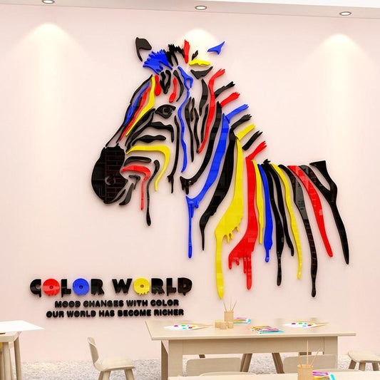 Colorful Zebra wall art